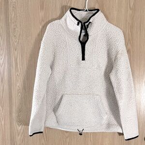 VS PINK Cream Sherpa Fleece Sweatshirt Jacket